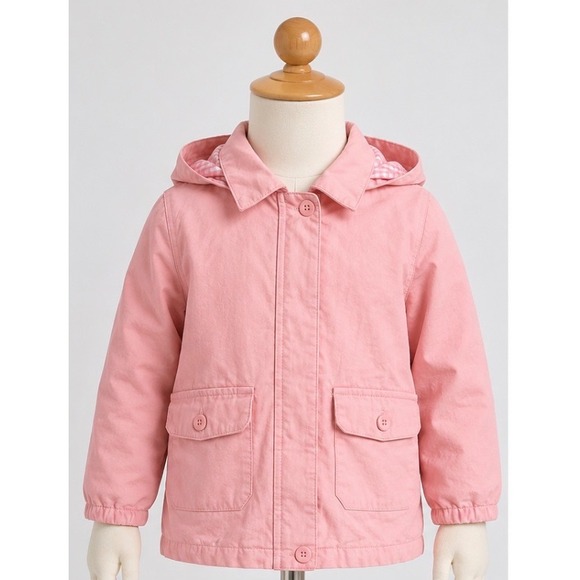 Baby Gap Other - Baby Gap Pink Hooded Gingham Lined Jacket Girls 12-18 Months RN 54023